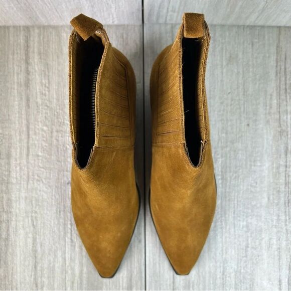 Marc Fisher Yarita Brown Suede Leather Pointed Ankle Booties Women’s Size 8 M - Picture 6 of 10